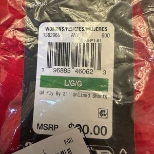 Under Armour NWT Red Fly By 3 Inch Women's Shorts size Large
